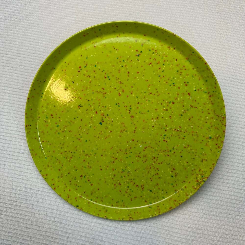 Zak! Designs Kiwi Lime Confetti Melamine plate 9"